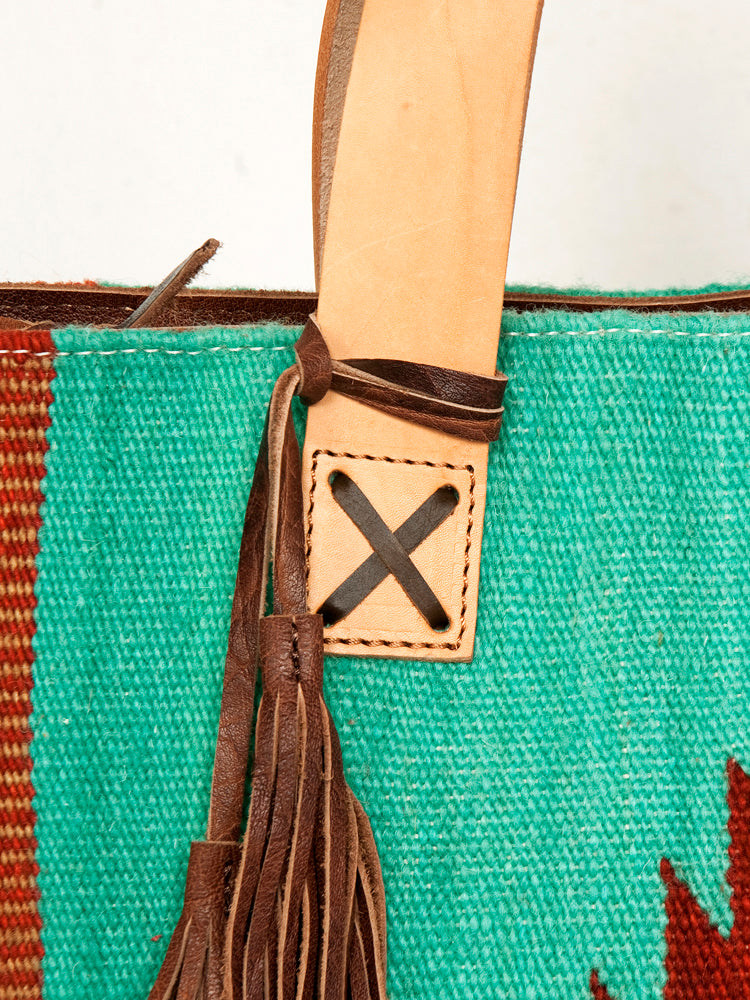 American Darling Tote Bag Hand Woven Saddle Blanket Genuine Leather Western Purse Large Shoulder Bag with YKK Zipper