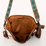 American Darling Messenger Bag Saddle Blanket Fabric Genuine Leather Western Women Handbag Purse | Cute