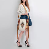 American Darling Messenger Bag Saddle Blanket Fabric Genuine Leather Western Women Handbag Purse | Cute