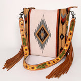 American Darling Messenger Bag Saddle Blanket Fabric Genuine Leather Western Women Handbag Purse | Cute