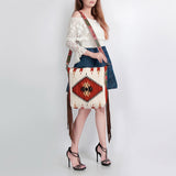 American Darling Messenger Bag Saddle Blanket Fabric Genuine Leather Western Women Handbag Purse | Cute