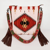American Darling Messenger Bag Saddle Blanket Fabric Genuine Leather Western Women Handbag Purse | Cute