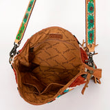 American Darling Messenger Bag Saddle Blanket Fabric Genuine Leather Western Women Handbag Purse | Cute