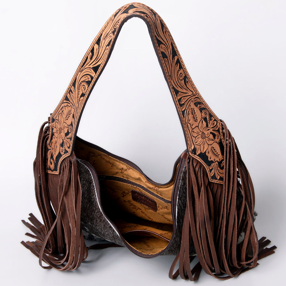 American Darling Hobo Hand Tooled Hair On Genuine Leather Western Women Bag | Handbag Purse Bags for Cute