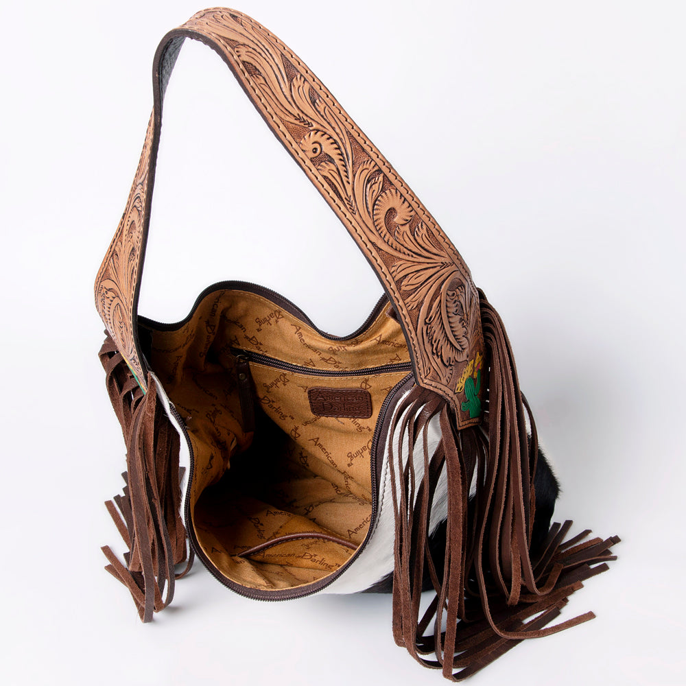 American Darling Hobo Hand Tooled Hair On Genuine Leather Western Women Bag | Handbag Purse Bags for Cute