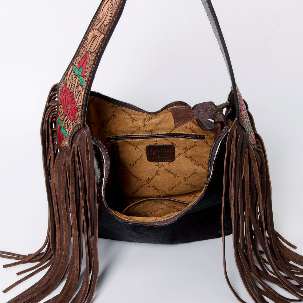 American Darling Hobo Hand Tooled Hair On Genuine Leather Western Women Bag | Handbag Purse Bags for Cute