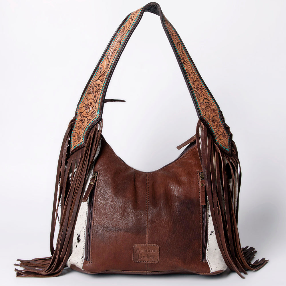 American Darling Hobo Hand Tooled Hair On Genuine Leather Western Women Bag | Handbag Purse Bags for Cute