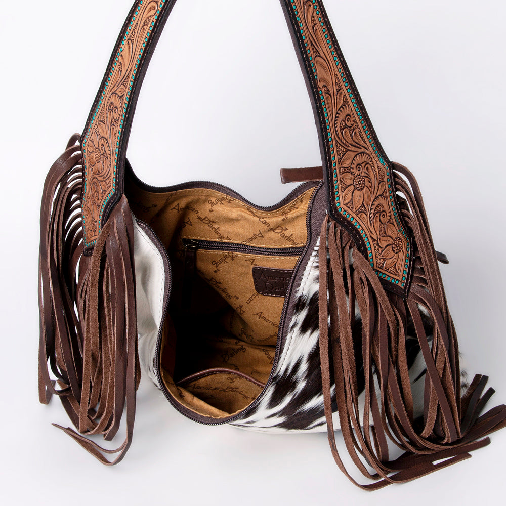 American Darling Hobo Hand Tooled Hair On Genuine Leather Western Women Bag | Handbag Purse Bags for Cute