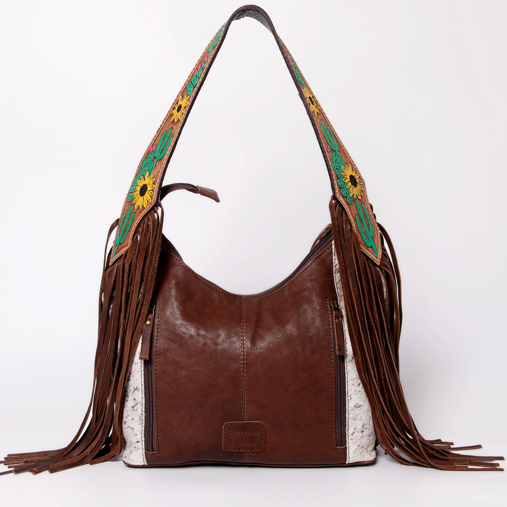 American Darling Hobo Hand Tooled Hair On Genuine Leather Western Women Bag | Handbag Purse Bags for Cute