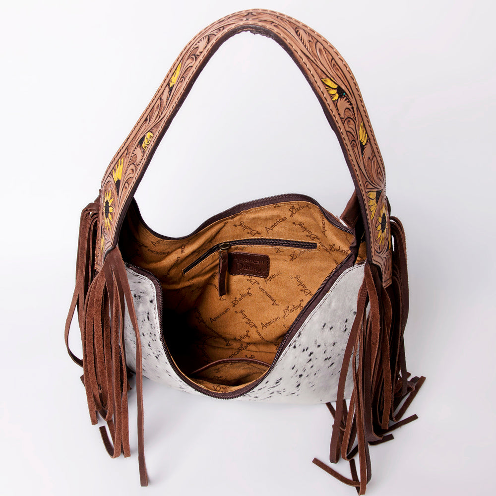 American Darling Hobo Hand Tooled Hair On Genuine Leather Western Women Bag | Handbag Purse Bags for Cute