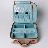 American Darling Jewelry Case Hand Tooled Hair-On Genuine Leather Women Bag Western Handbag Purse | Organizer for Travel