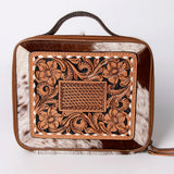 American Darling Jewelry Case Hand Tooled Hair-On Genuine Leather Women Bag Western Handbag Purse | Organizer for Travel