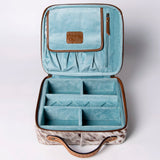 American Darling Jewelry Case Hand Tooled Hair-On Genuine Leather Women Bag Western Handbag Purse | Organizer for Travel