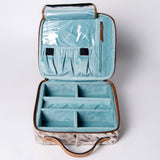 American Darling Jewelry Case Hand Tooled Hair-On Genuine Leather Women Bag Western Handbag Purse | Organizer for Travel