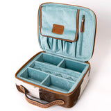 American Darling Jewelry Case Hand Tooled Hair-On Genuine Leather Women Bag Western Handbag Purse | Organizer for Travel