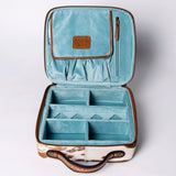 American Darling Jewelry Case Hand Tooled Hair-On Genuine Leather Women Bag Western Handbag Purse | Organizer for Travel