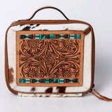 American Darling Jewelry Case Hand Tooled Hair-On Genuine Leather Women Bag Western Handbag Purse | Organizer for Travel
