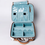 American Darling Jewelry Case Hand Tooled Hair-On Genuine Leather Women Bag Western Handbag Purse | Organizer for Travel