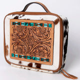 American Darling Jewelry Case Hand Tooled Hair-On Genuine Leather Women Bag Western Handbag Purse | Organizer for Travel