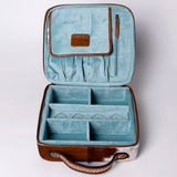 American Darling Jewelry Case Hand Tooled Hair-On Genuine Leather Women Bag Western Handbag Purse | Organizer for Travel