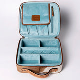 American Darling Jewelry Case Hand Tooled Hair-On Genuine Leather Women Bag Western Handbag Purse | Organizer for Travel