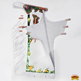 Hilason Bronc Bull Riding Genuine Leather Rodeo Western Chaps White Green