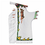 Hilason Bronc Bull Riding Genuine Leather Rodeo Western Chaps White Green