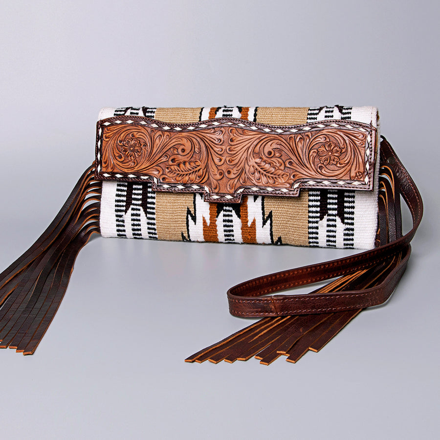 American Darling Small Cross Body Hand Tooled Saddle Blanket Genuine Leather Western Women Bag Handbag Purse - Uhorse