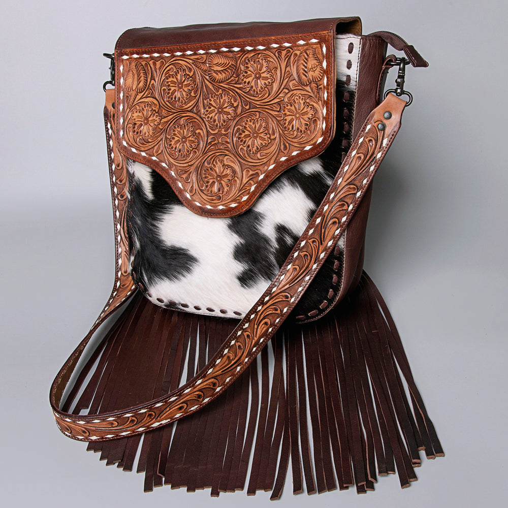 American Darling Cross Body Hand Tooled Hair on-Genuine Leather Western Women Bag Handbag Purse | Crossbody for Cute