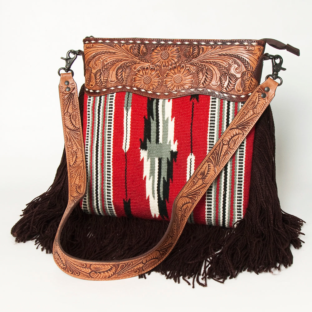 American Darling Signature Crossbody Hand Tooled Saddle Blanket Genuine Leather Women Bag Western Handbag Purse