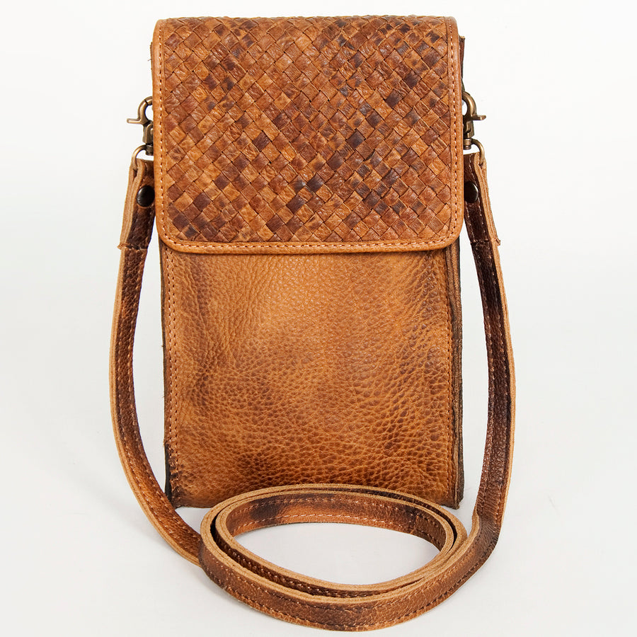 Never Mind Nmbgm134B Cell Phone Holder Vintage Handmade Genuine Cowhide Leather Women Bag Western Handbag Purse