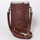 American Darling ADBGF109A Cell Phone Holder Hand Tooled Hair-On Genuine Leather Women Bag Western Handbag Purse