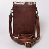 American Darling ADBGF109B Cell Phone Holder Hand Tooled Hair-On Genuine Leather Women Bag Western Handbag Purse