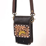 American Darling ADBGF110B Cell Phone Holder Hand Tooled Hair-On Genuine Leather Women Bag Western Handbag Purse