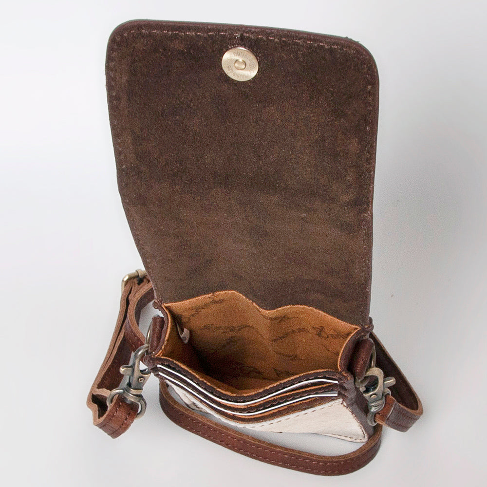 American Darling Cell Phone Holder Hand Tooled Hair-On Genuine Leather Women Bag Western Handbag Purse | Case