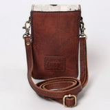 American Darling ADBGF112 Cell Phone Holder Hand Tooled Hair-On Genuine Leather Women Bag Western Handbag Purse