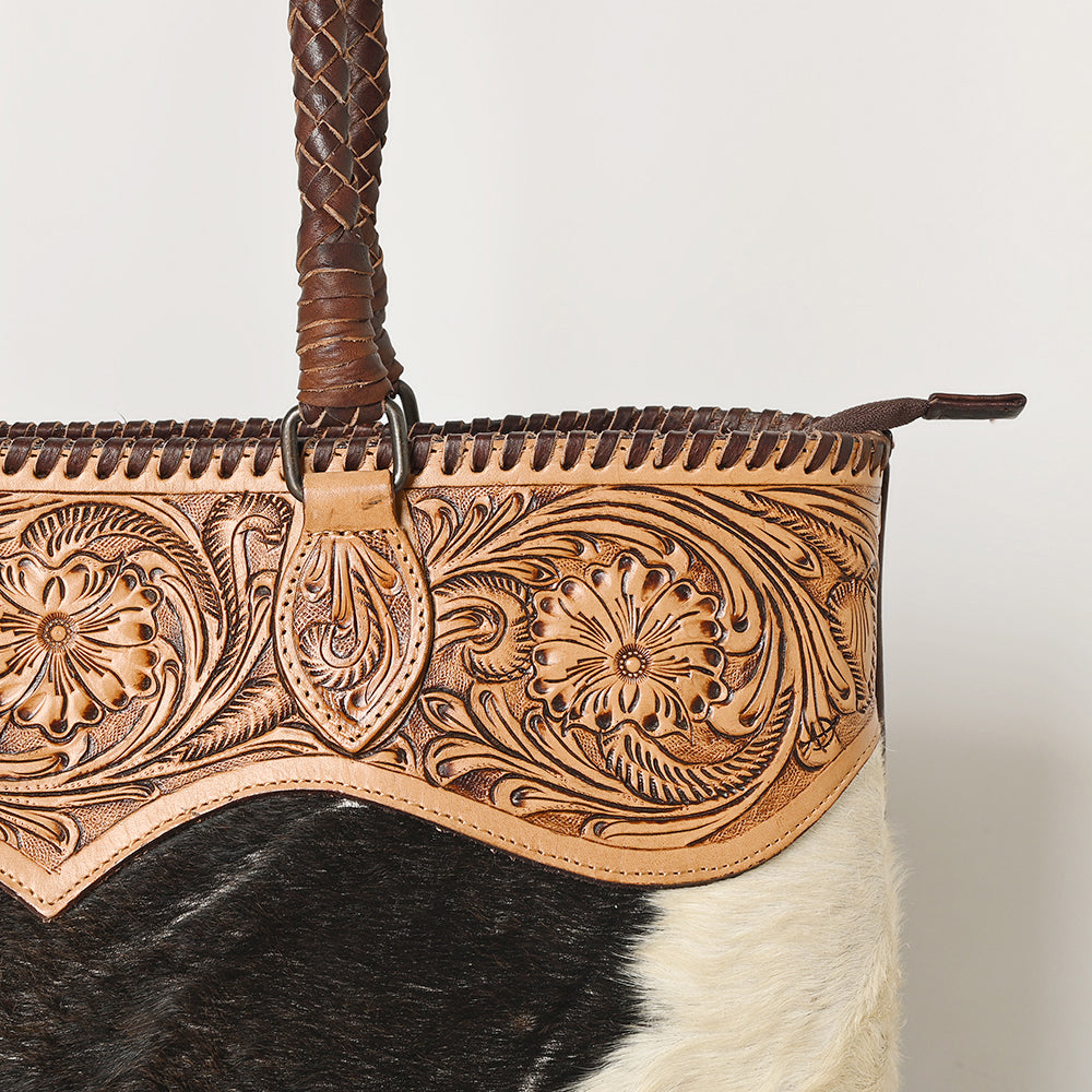 American Darling Tote Hand Tooled Hair-On Genuine Leather Women Bag Western Handbag Purse