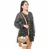 American Darling Crossbody Hand Tooled Hair-On Genuine Leather Women Bag Western Handbag Purse