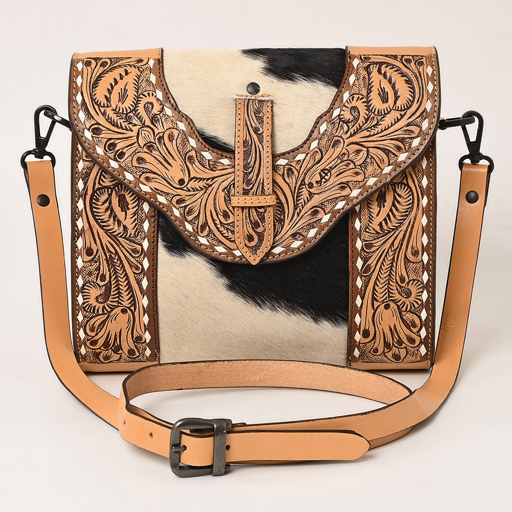 American Darling Crossbody Hand Tooled Hair-On Genuine Leather Women Bag Western Handbag Purse