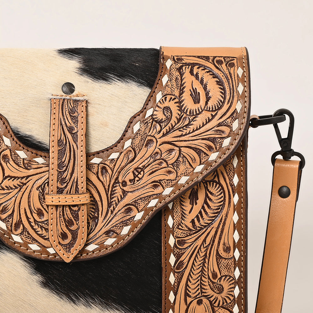 American Darling Crossbody Hand Tooled Hair-On Genuine Leather Women Bag Western Handbag Purse