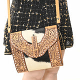 American Darling Crossbody Hand Tooled Hair-On Genuine Leather Women Bag Western Handbag Purse