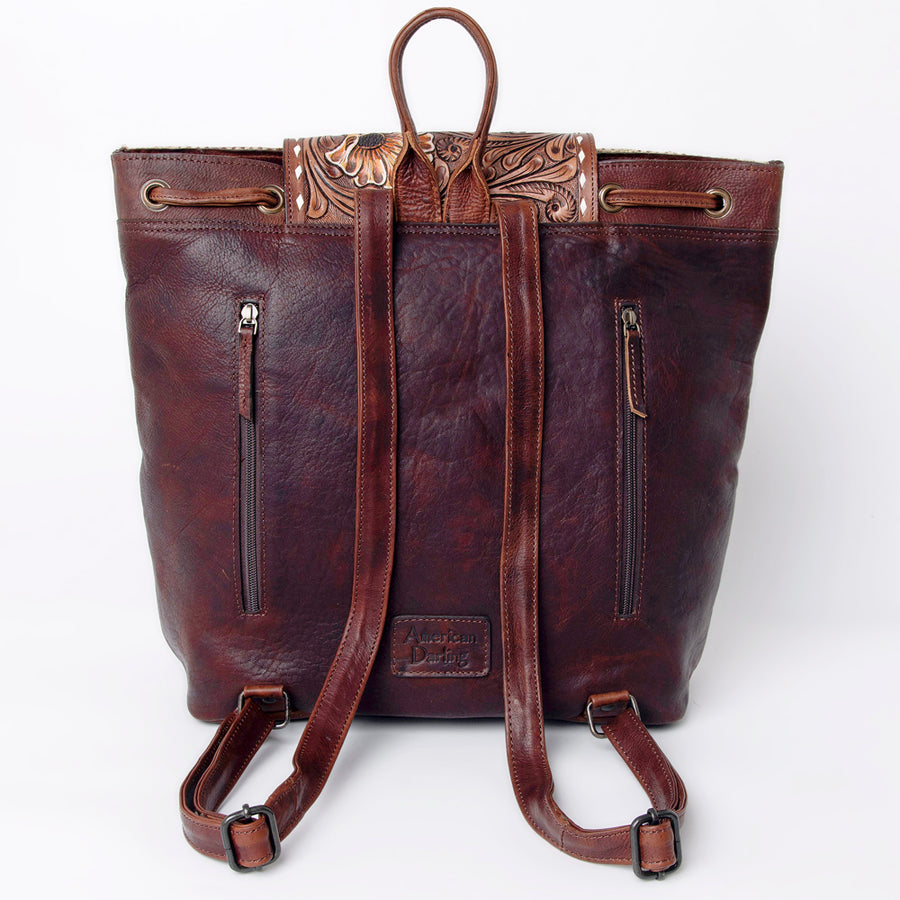 American Darling Backpack Saddle Blanket Hand Tooled Genuine Leather Women Bag Western Handbag Purse