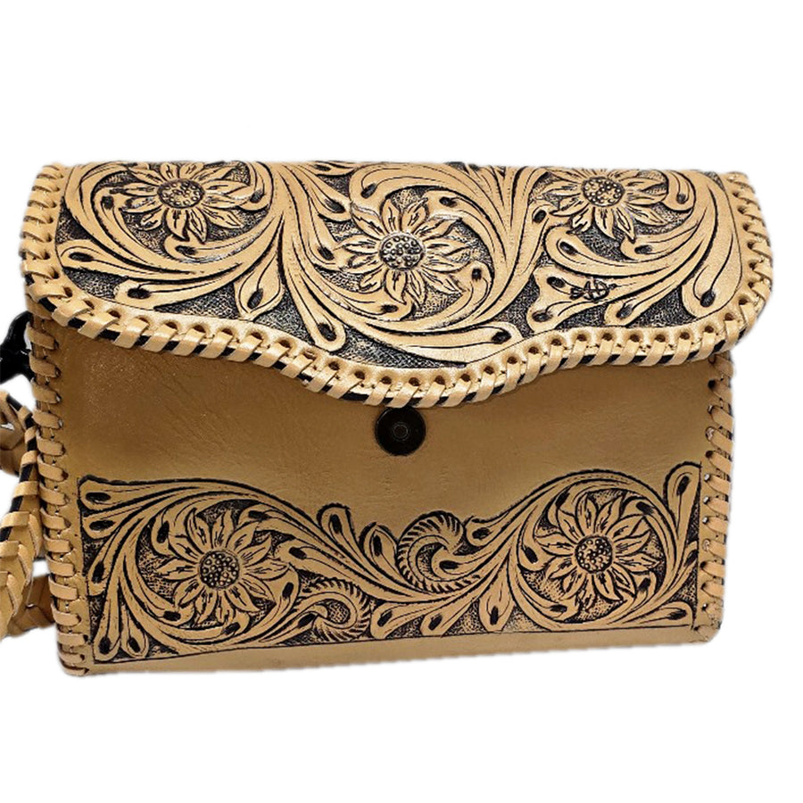 American Darling Wallet Hand Tooled Genuine Leather Women Bag Western Handbag Purse