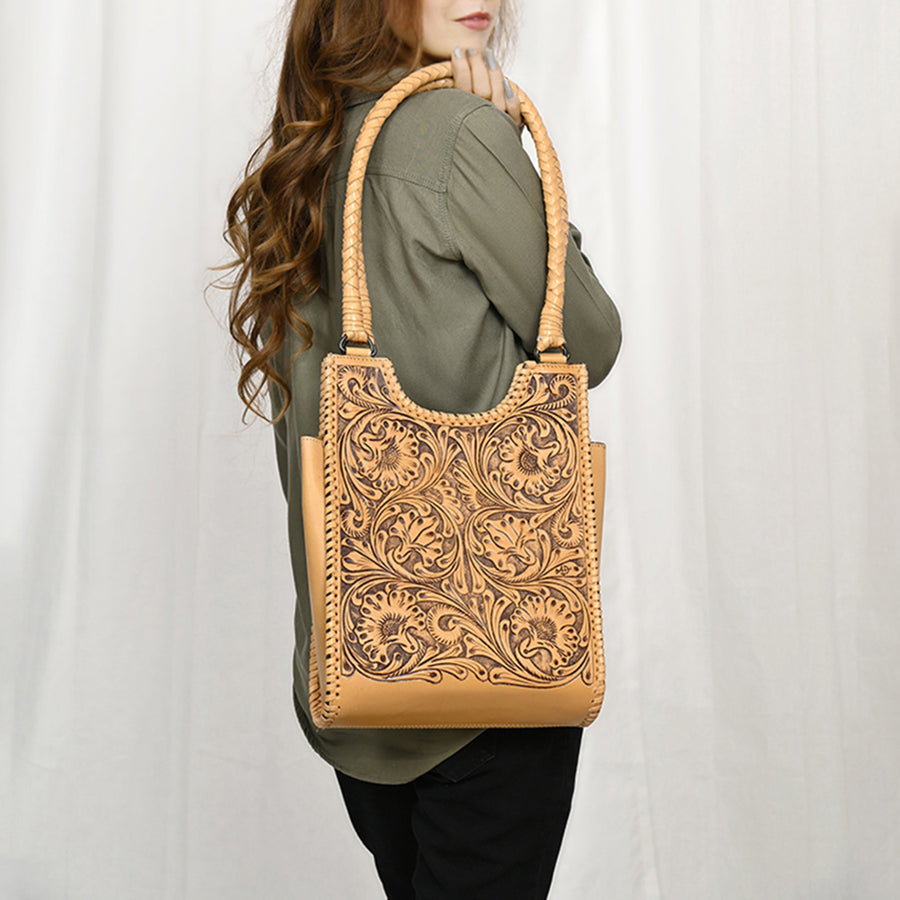 American Darling Tote Hand Tooled Genuine Leather Women Bag Western Handbag Purse