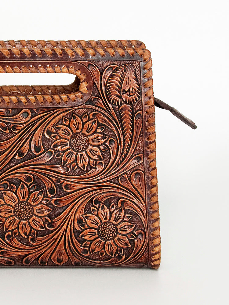 American Darling Clutch Hand Tooled Genuine Leather Women Bag Western Handbag Purse