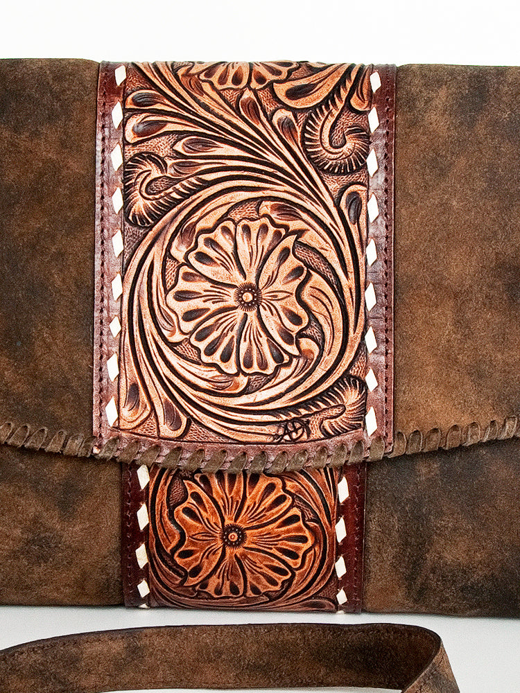American Darling Clutch Hand Tooled Genuine Leather Women Bag Western Handbag Purse