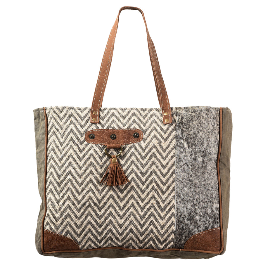 OHLAY KB418 TOTE Upcycled Wool Canvas Genuine Leather women bag western handbag purse