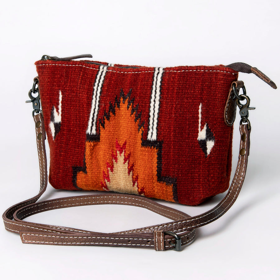 American Darling Handwoven Saddle Blanket Western Crossbody Bag Genuine Leather - Uhorse
