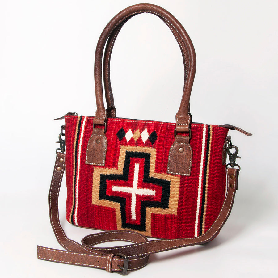 American Darling Western Saddle Blanket Tote Bag Genuine Leather Trim - Uhorse