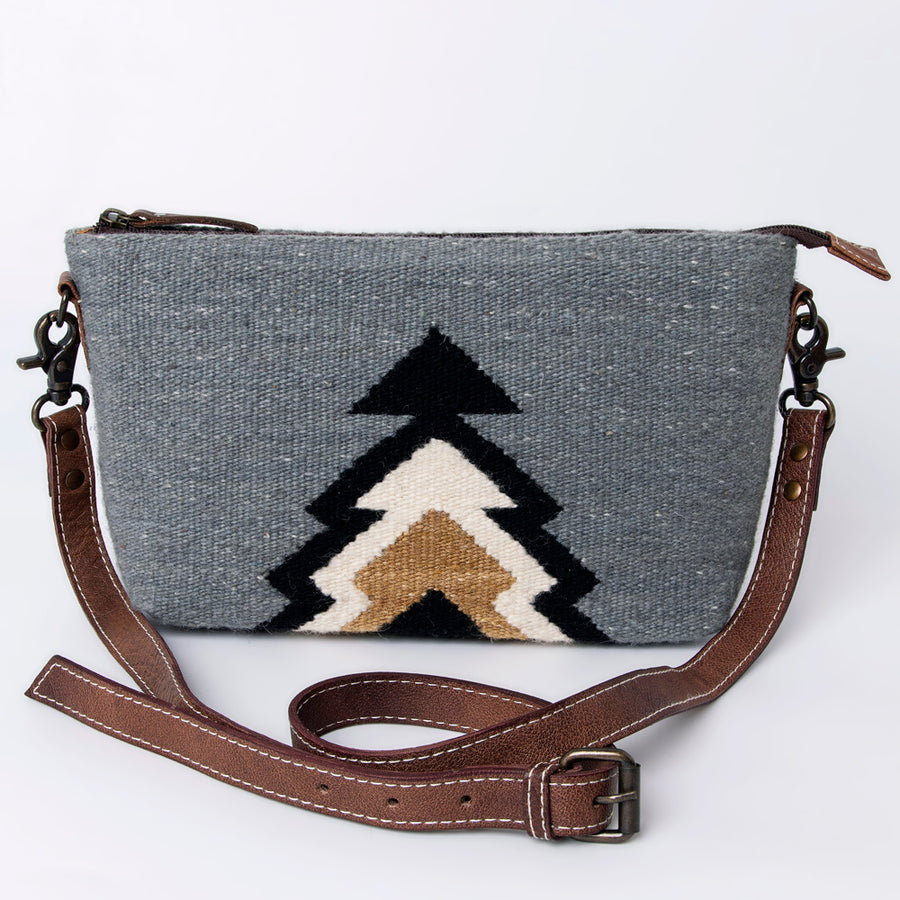 American Darling Western Crossbody Bag – Handwoven Saddle Blanket with Genuine Leather Trim, Compact Everyday Purse